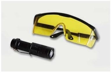 Set of UV batteries and glasses for detecting air conditioning leaks SPIN