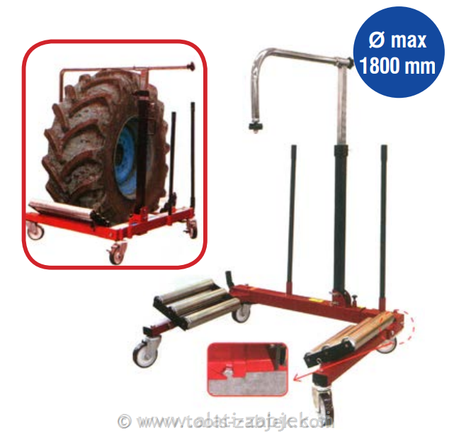 Jack for truck wheels assembly 