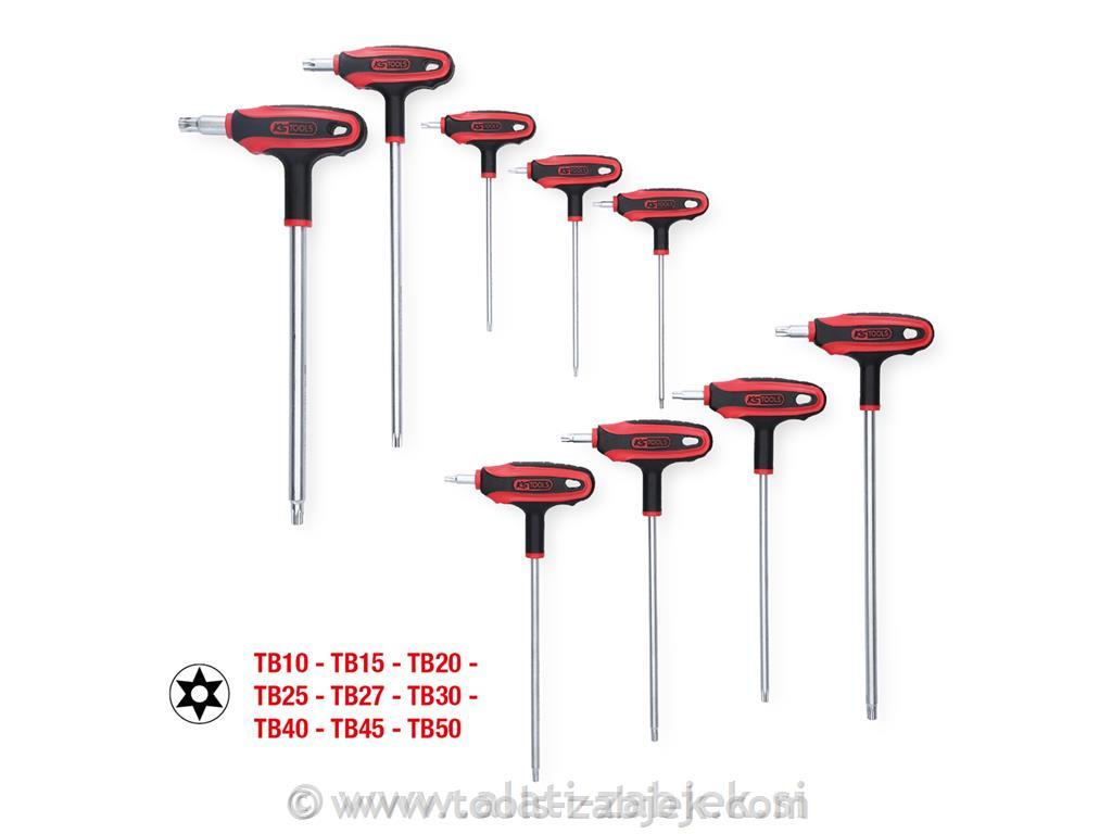 Set of T-handle Torx wrenches with opening KS TOOLS
