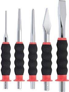 Centre punch, pin punch and flat chiselset KS TOOLS