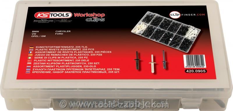 Universal fastening clips 235 pcs KS TOOLS