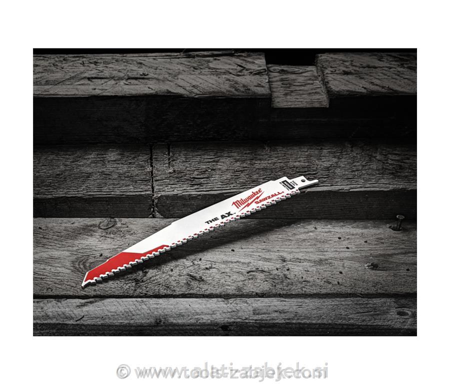 Wood with nails: Heavy duty AX™demolition blades 230mm x 5 Tpi - 5 pc MILWAUKEE