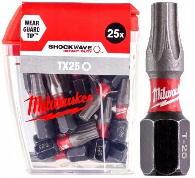 TORX 1/4" screwdriver bits SHOCKWAVE MILWAUKEE