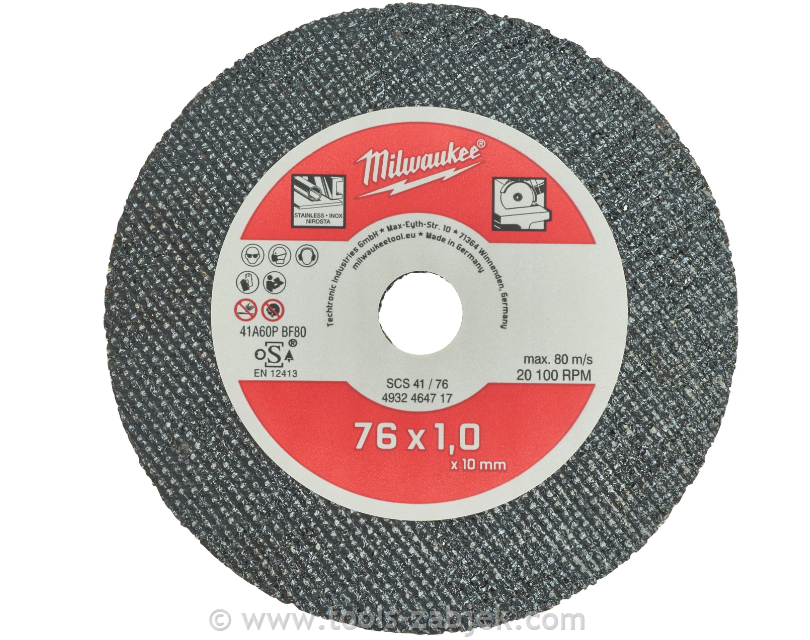 Rezna ploča za tanke metale SCS 41/76 ×1 × 10 MM - 5 KOM MILWAUKEE