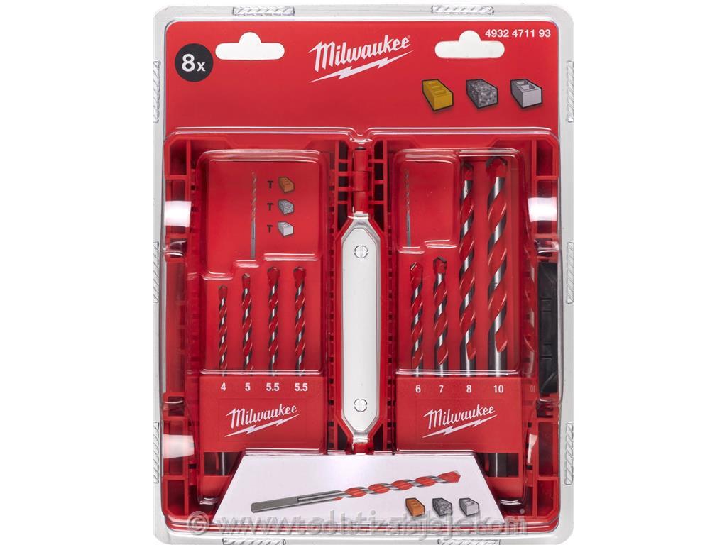 Premium Hammer Drill Set 8pc MILWAUKEE