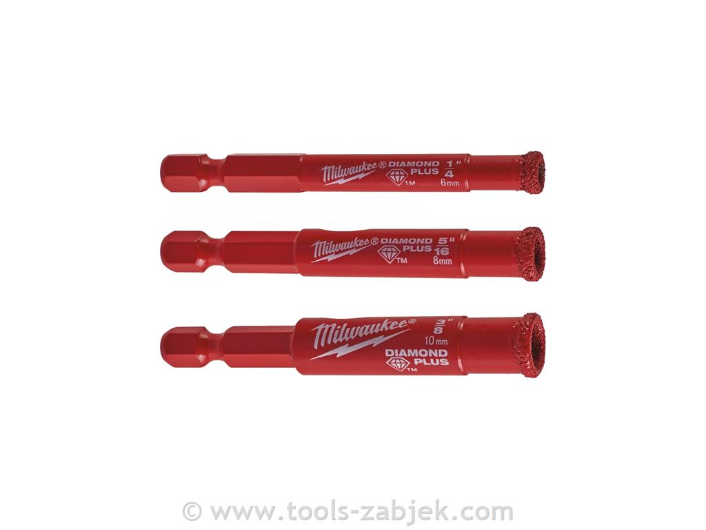 1/4" Diamond Plus Drill Set -3pc MILWAUKEE