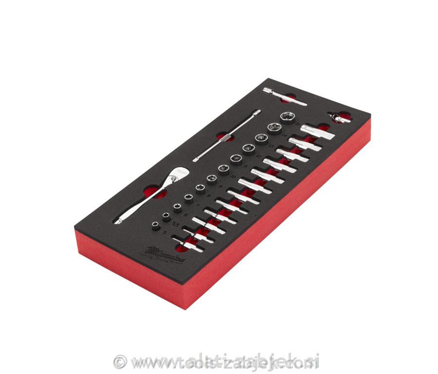 1/4 Ratch Socket Set Foam Insert 28pcs MILWAUKEE