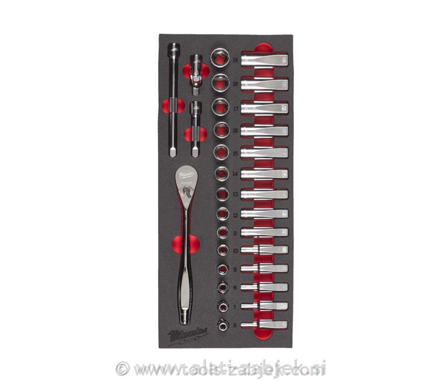 3/8 Ratch Socket Set Foam Insert 32pcs MILWAUKEE