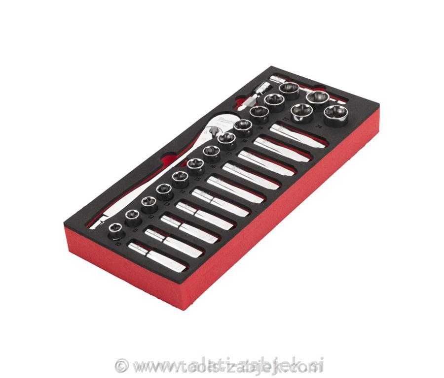 1/2 Ratch Socket Set Foam Insert 28pcs MILWAUKEE