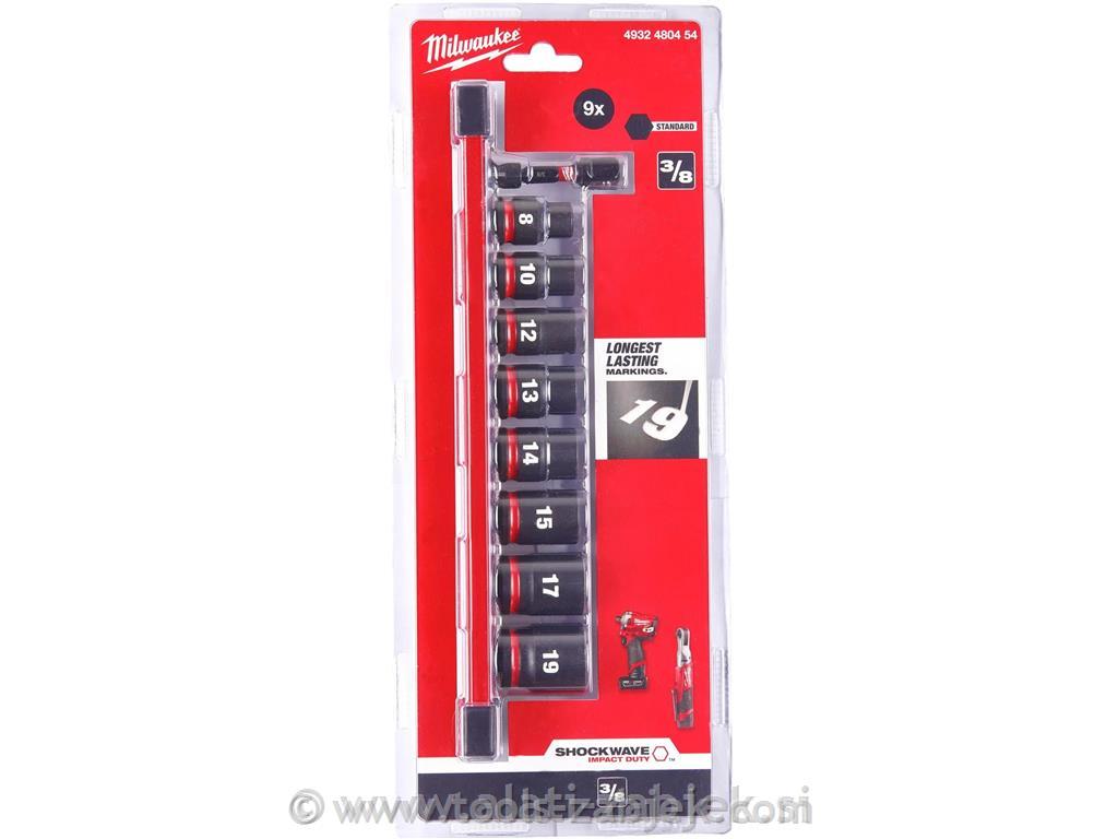 3/8" Impact Socket std set 9pc MILWAUKEE