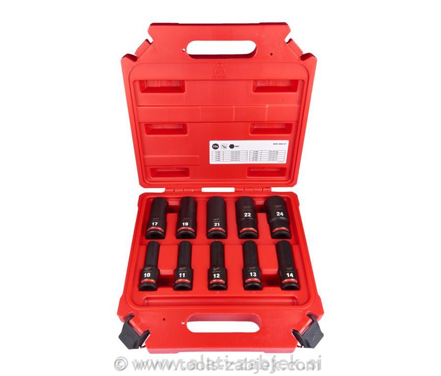 1/2" impact socket set deep-10pc MILWAUKEE