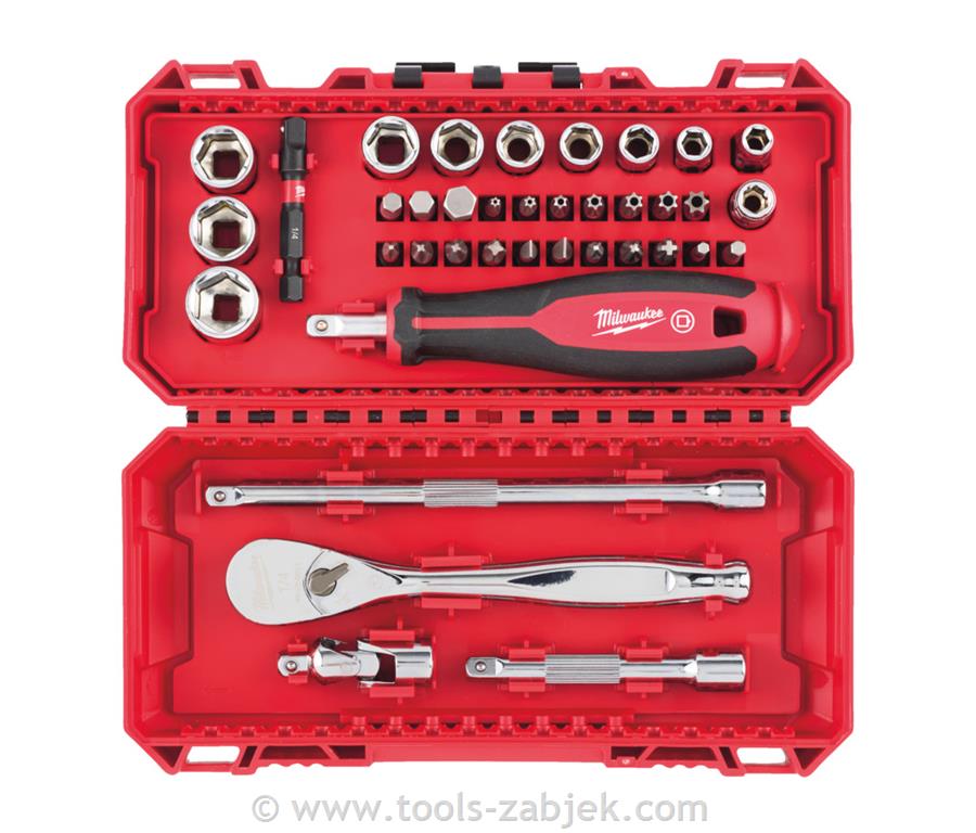 1/4in Ratchet Driver+Socket set 38pc MILWAUKEE