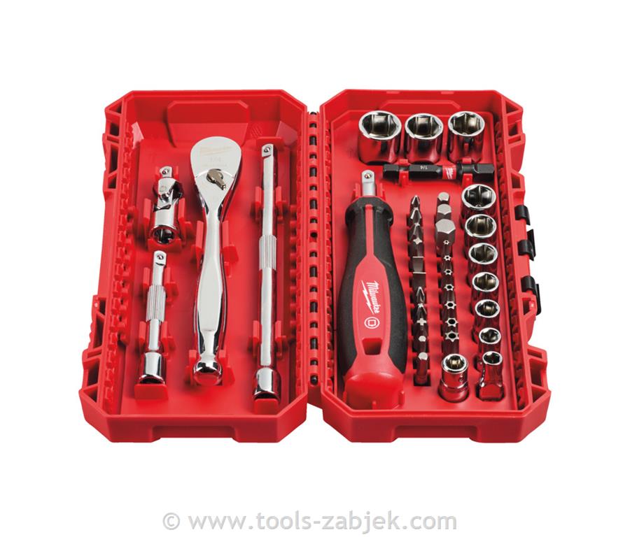 1/4in Ratchet Driver+Socket set 38pc MILWAUKEE