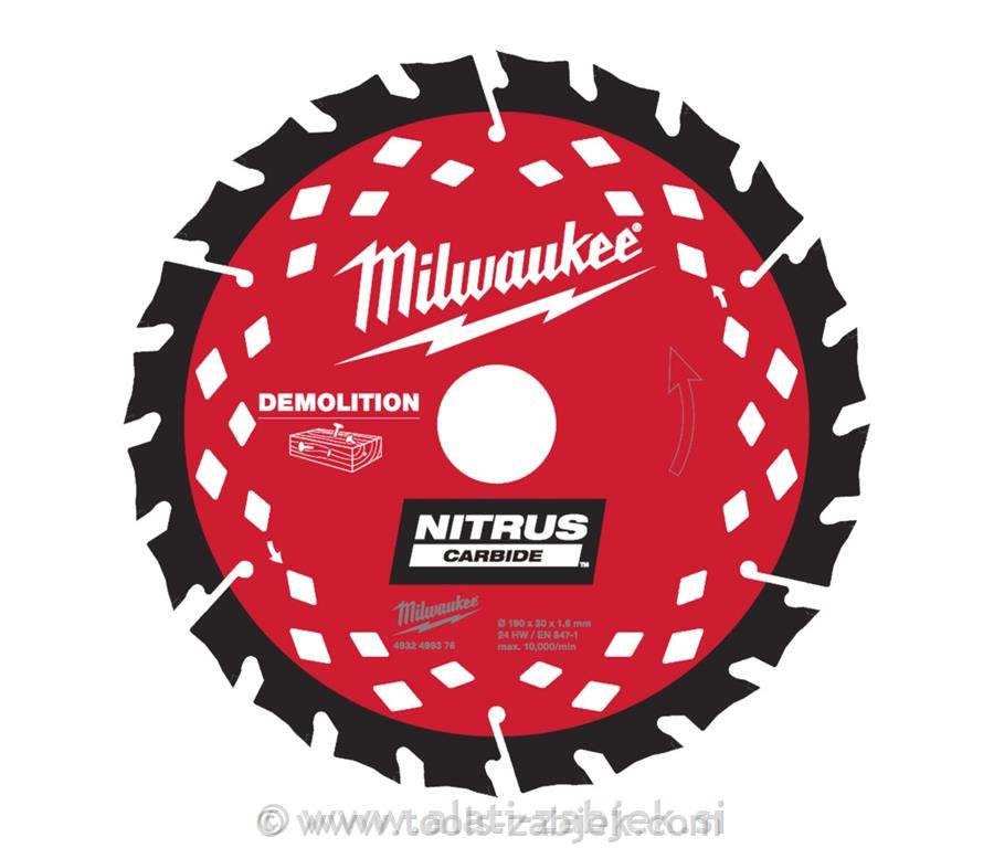 NITRUS circular saw demolition blades MILWAUKEE
