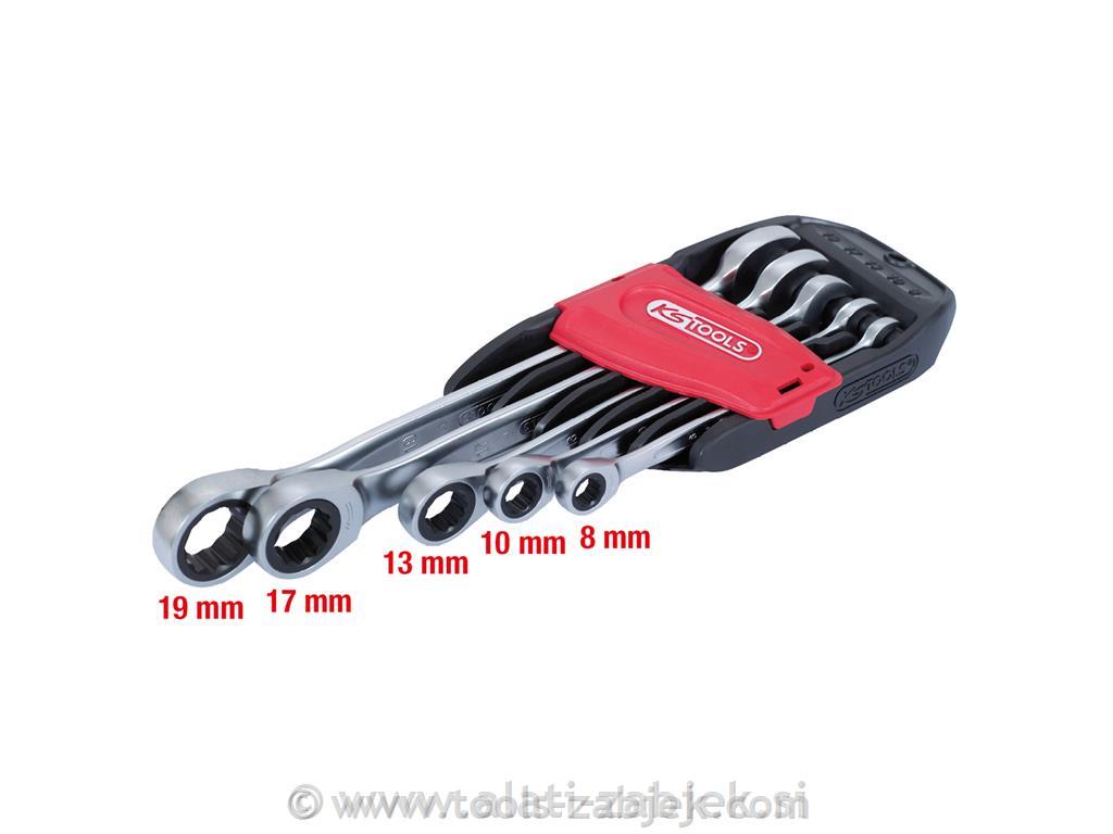 GEARplus ratchet spanner set, 5-piece, 8–19 mm KS TOOLS