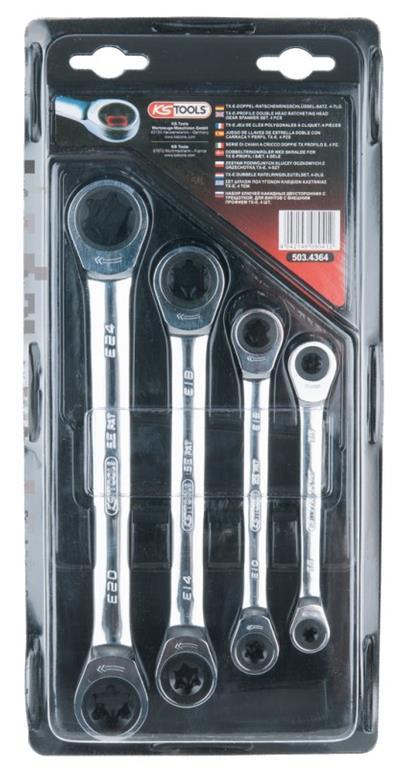 4-piece ratchet spanner set KS TOOLS