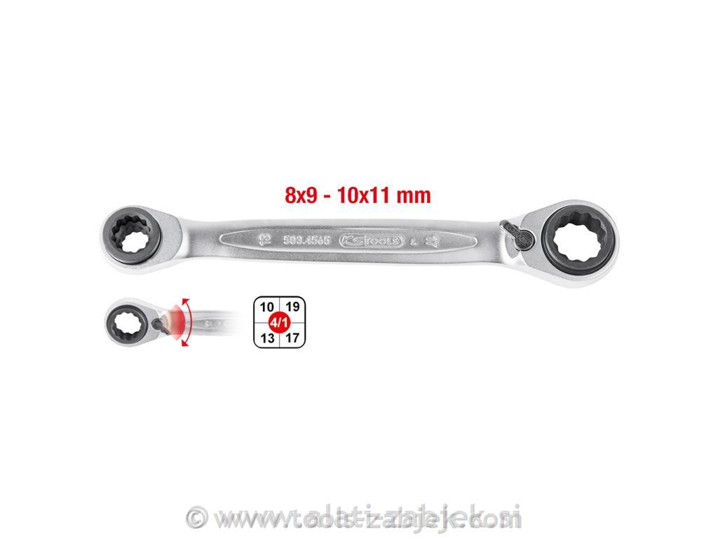 4v1 GEARplus® combination double ratchetspanner set, reversible, 8x9x10x11 KS TOOLS