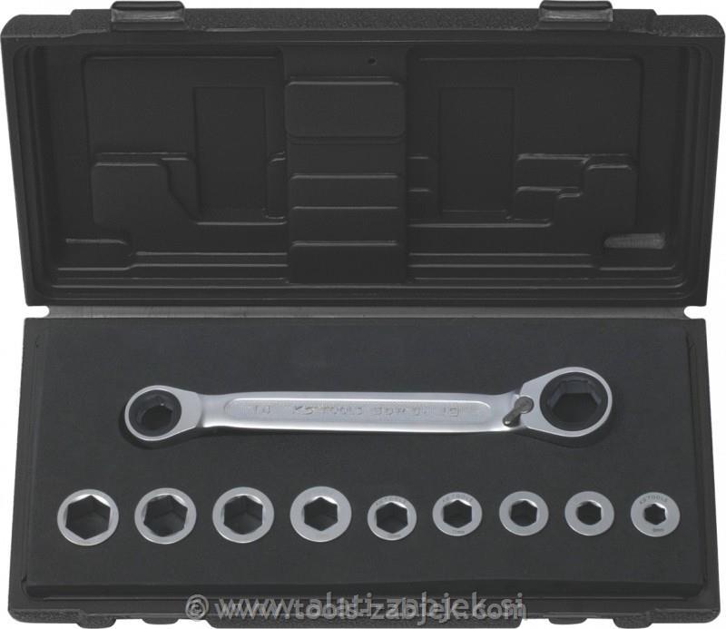 Universal ratchet ring spanner set KS TOOLS