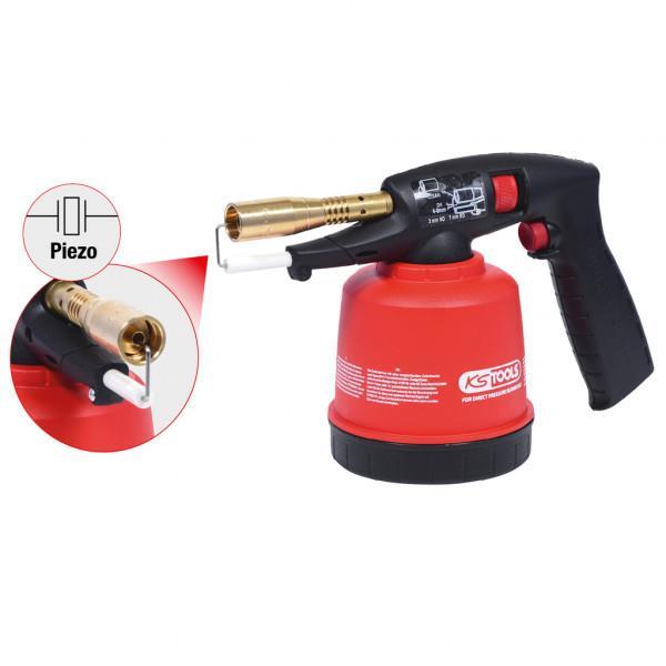 Cartridge gas burner with piezo ignition KS TOOLS