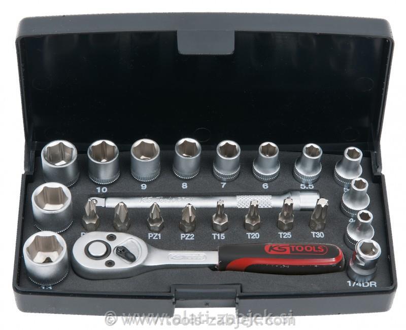 23-piece ratchet set 1/4" KS TOOLS