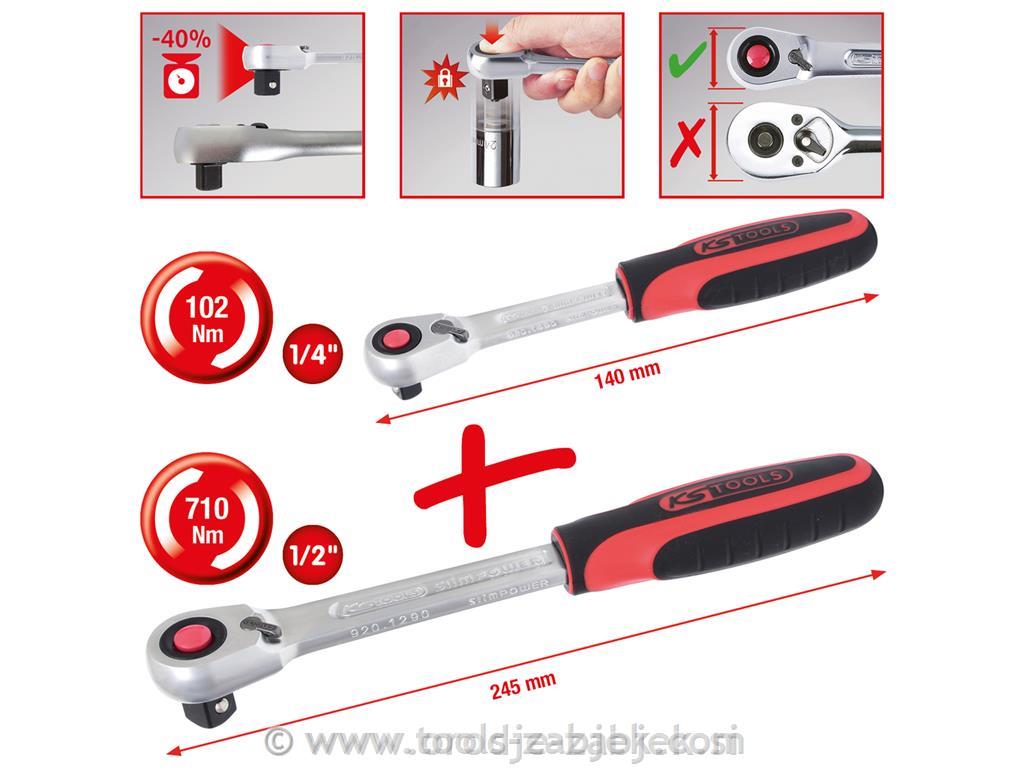 Ratchet set 1/4" + 1/2" KS TOOLS