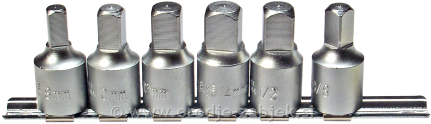 6-piece socket set, square 8-14 mm BGS TECHNIC