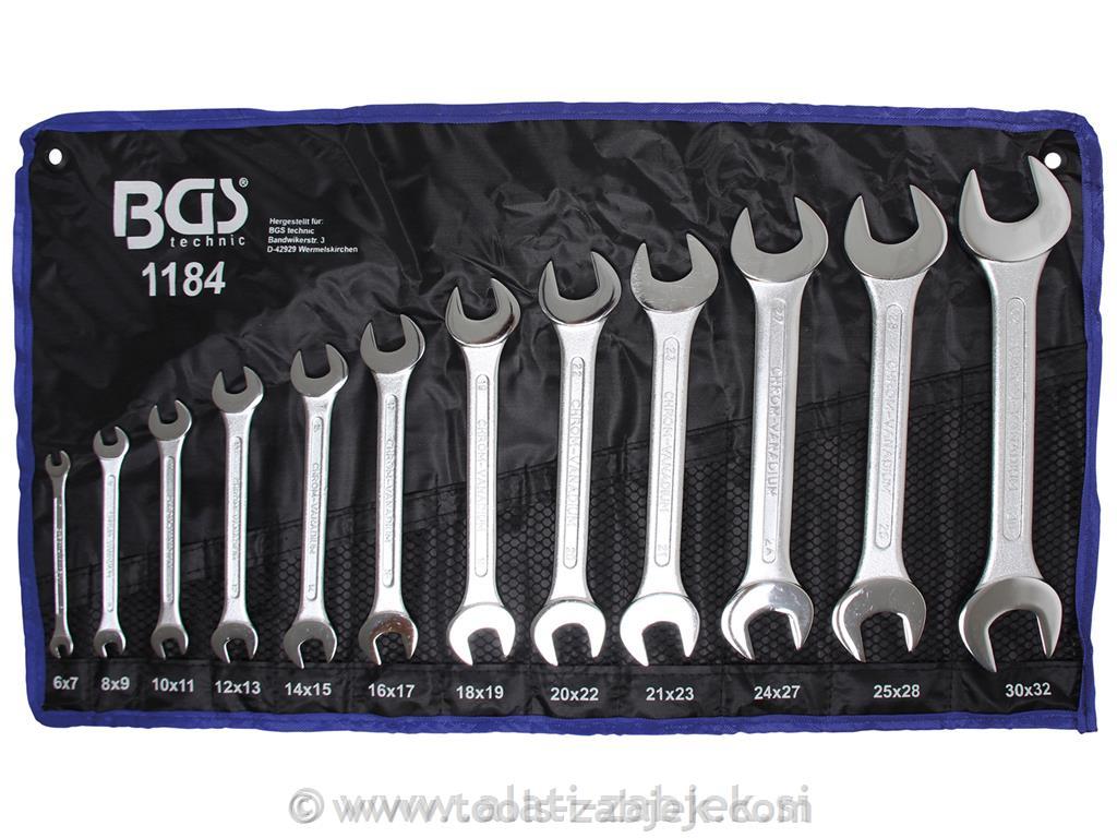 12-piece open end spanner set 6x7-30x32mm BGS TECHNIC