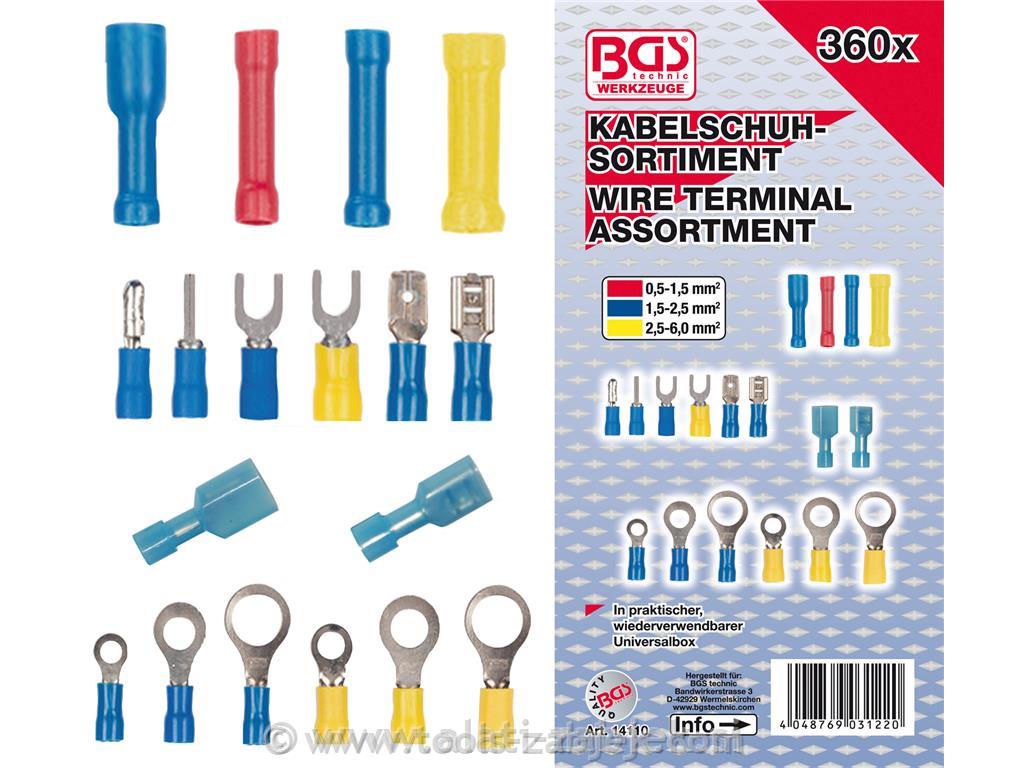 360-piece set of cable shoes BGS TECHNIC