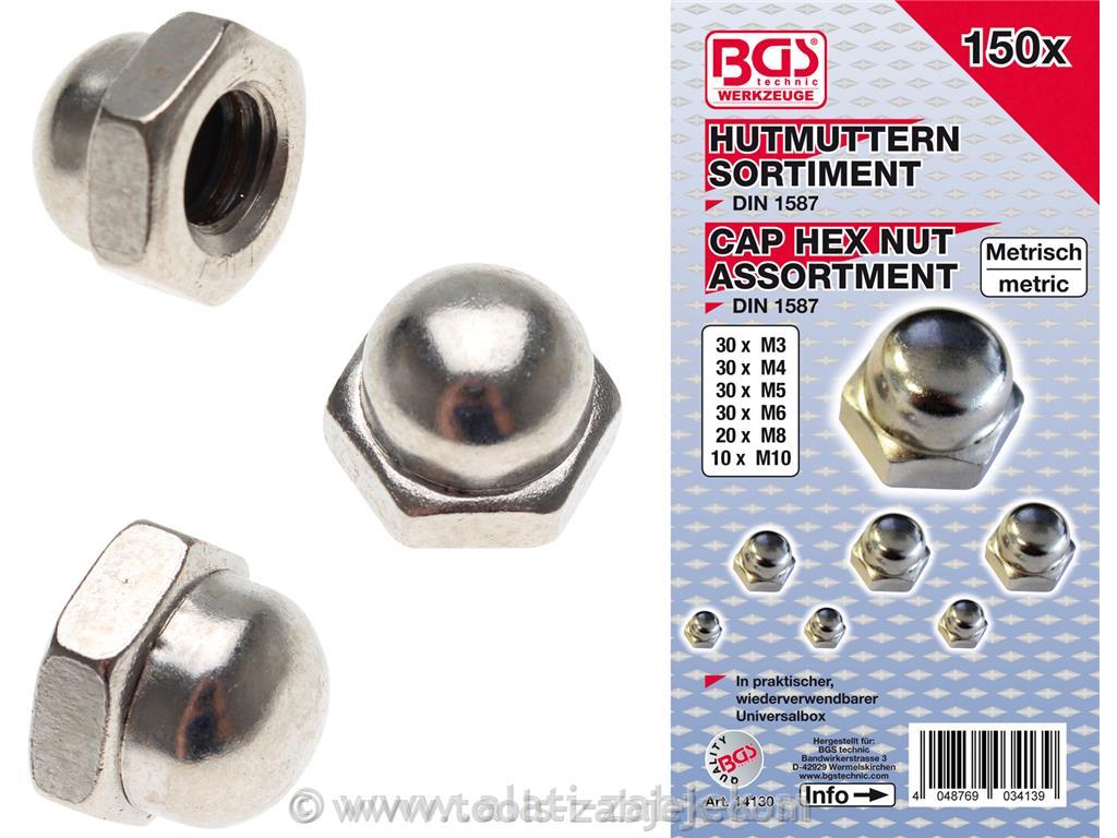 150-piece hex nut set BGS TECHNIC