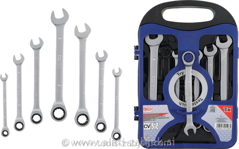 7-piece combination ratchet spanner set8-19 mm BGS TECHNIC