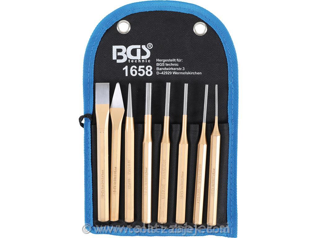 Flat chisel, pin punch and centre punchset BGS TECHNIC