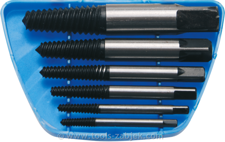 6-piece set of extractors for damaged screws BGS TECHNIC