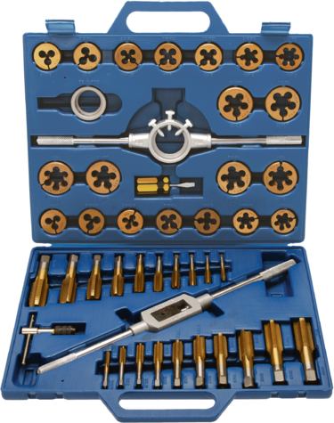 Tap drill bits and jaws, M6-M24, 45-piece titanium set BGS TECHNIC