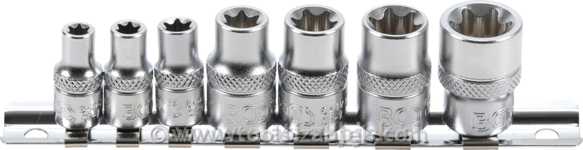 7-piece set of sockets 1/4", E6 - E16 BGS TECHNIC