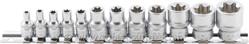 12-piece set of sockets 1/4", E4 - E20 BGS TECHNIC