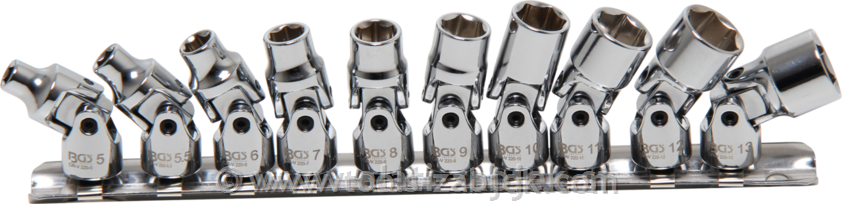 10-piece joint socket set 1/4", 5 - 13 mm BGS TECHNIC
