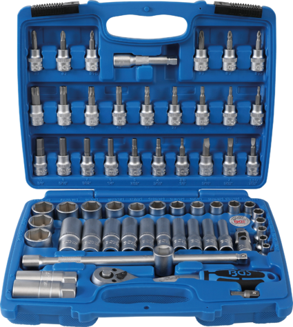 61-piece socket set 3/8" with ratchet BGS TECHNIC