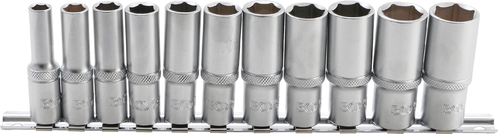 11-piece set of sockets, deep, 3/8" 8-19mm BGS TECHNIC