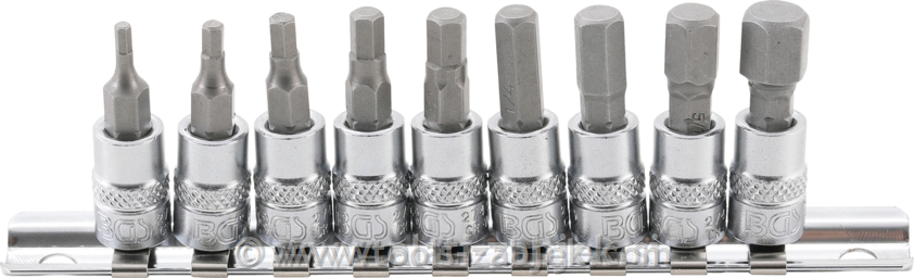 9-piece set of bit sockets, inch sizes,3/32" - 3/8" BGS TECHNIC