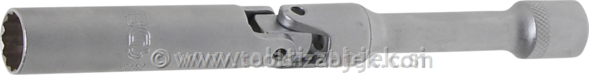 Spark plug socket, extra long 3/8" BGS TECHNIC