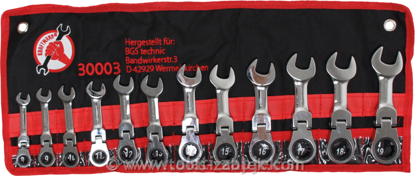 12-piece set of combination spanner 8-19mm BGS TECHNIC