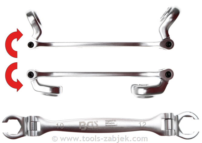 Swivel double open end spanner 10x12 mm BGS TECHNIC