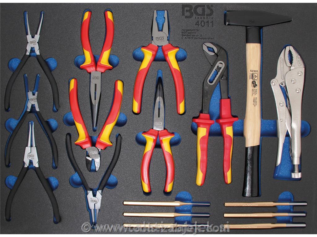 1/1 Pliers, hammer and pin punch set, 17-piece BGS TECHNIC