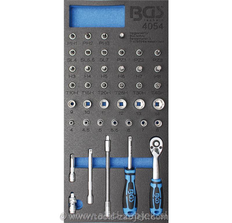 1/3 Garnitura nasadnih ključev, nastavkov s podaljški in ragljo, 41-delna BGS TECHNIC
