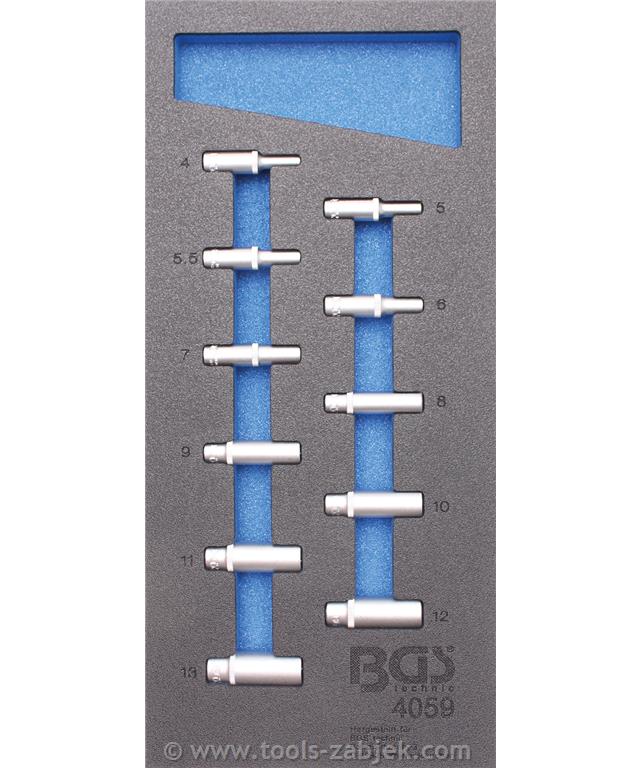 1/3 Socket set (1/4), 11-piece BGS TECHNIC