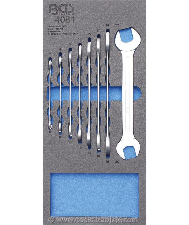 1/3 Open end spanner set, 8-piece BGS TECHNIC
