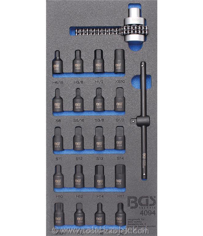 1/3 Set of sockets for oil service BGS TECHNIC