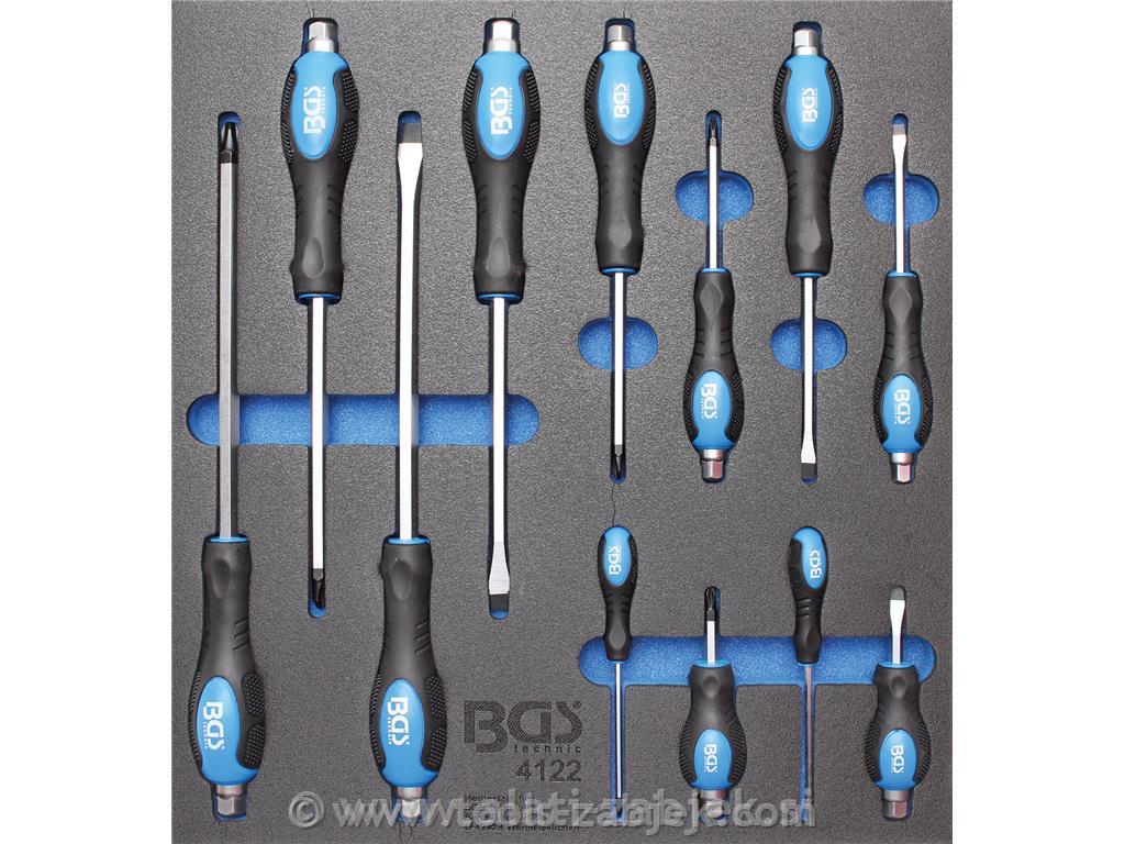 2/3 Set of screwdrivers with external 6-point socket, 12-piece BGS BGS TECHNIC