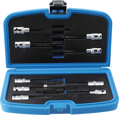 9-piece set of extended bit sockets forRIBE, XZN, Torx BGS TECHNIC