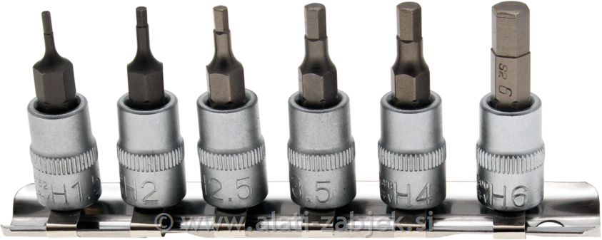 6-piece bit socket set 1/4", 1.5 - 6 mm BGS TECHNIC